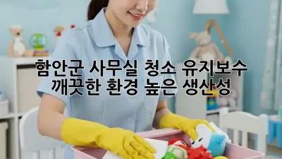 함안군 사무실 청소 유지보수: 깨끗한 환경, 높은 생산성!