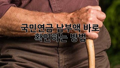 국민연금 납부액 바로 확인하는 방법